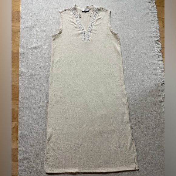 El Corte Ingles Cream‎ Boho Crochet Trim Beach Midi Dress S - Picture 2 of 8